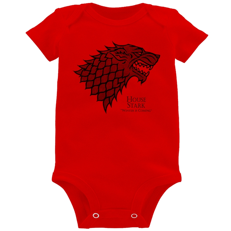 Body Bebê House Stark: Winter is Coming - Vermelho