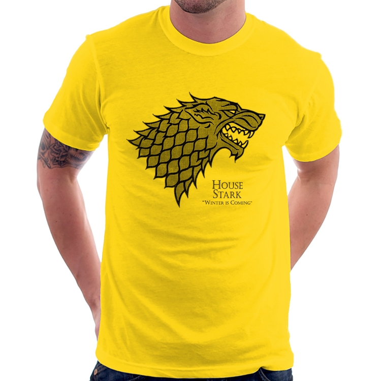 Camiseta House Stark: Winter is Coming - Amarela