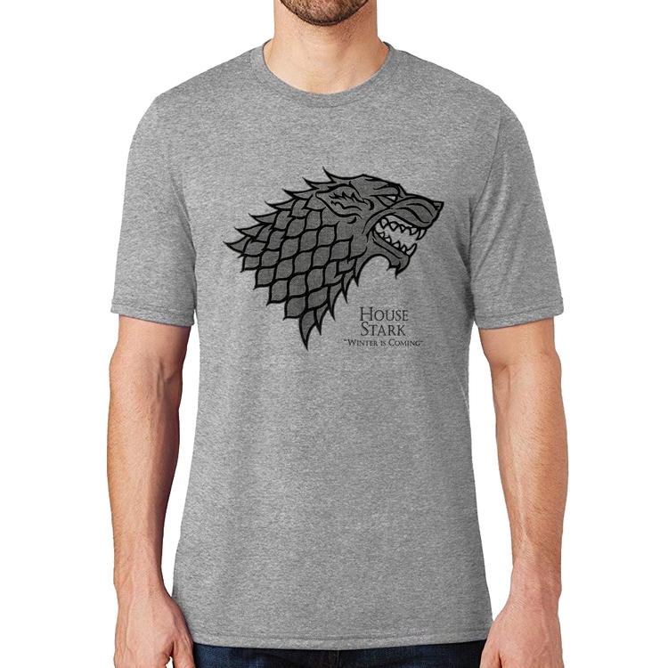 Camiseta House Stark: Winter is Coming - Cinza