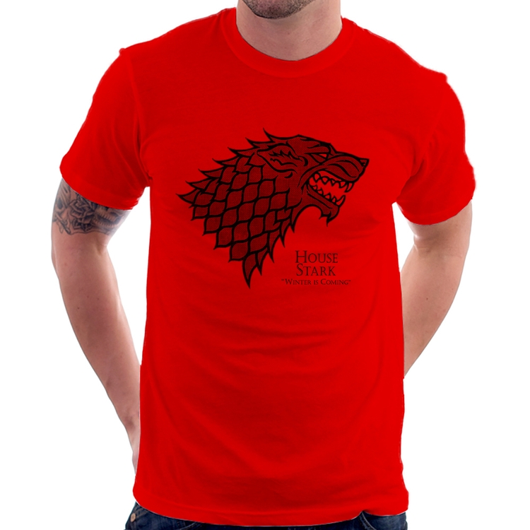Camiseta House Stark: Winter is Coming - Vermelha