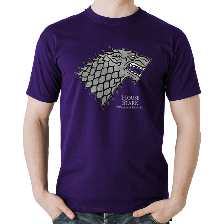 Camiseta Algodão House Stark: Winter is Coming - Roxa