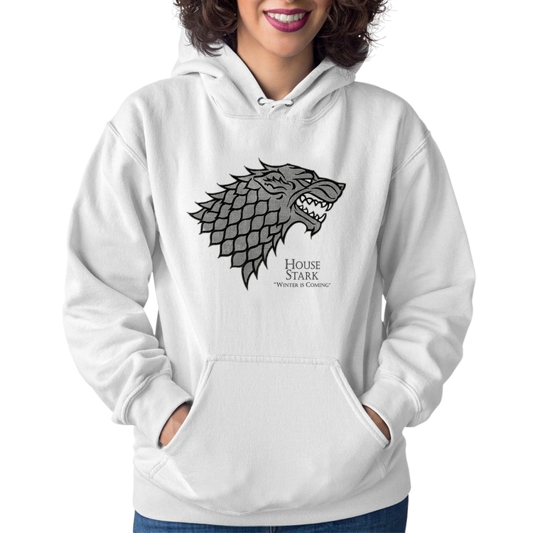 Moletom Feminino House Stark: Winter is Coming - Branco