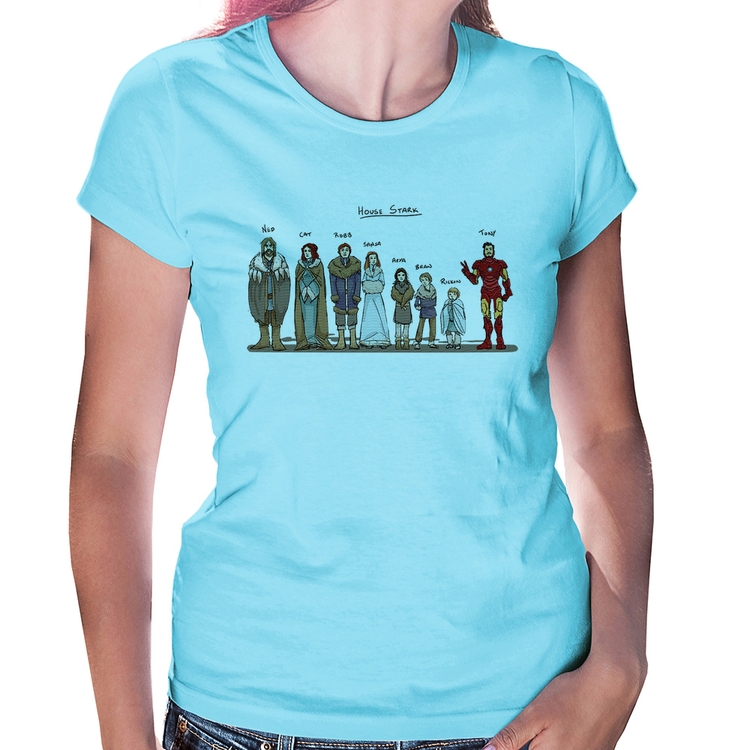 Baby Look House Stark Tony Stark - Azul Bebê