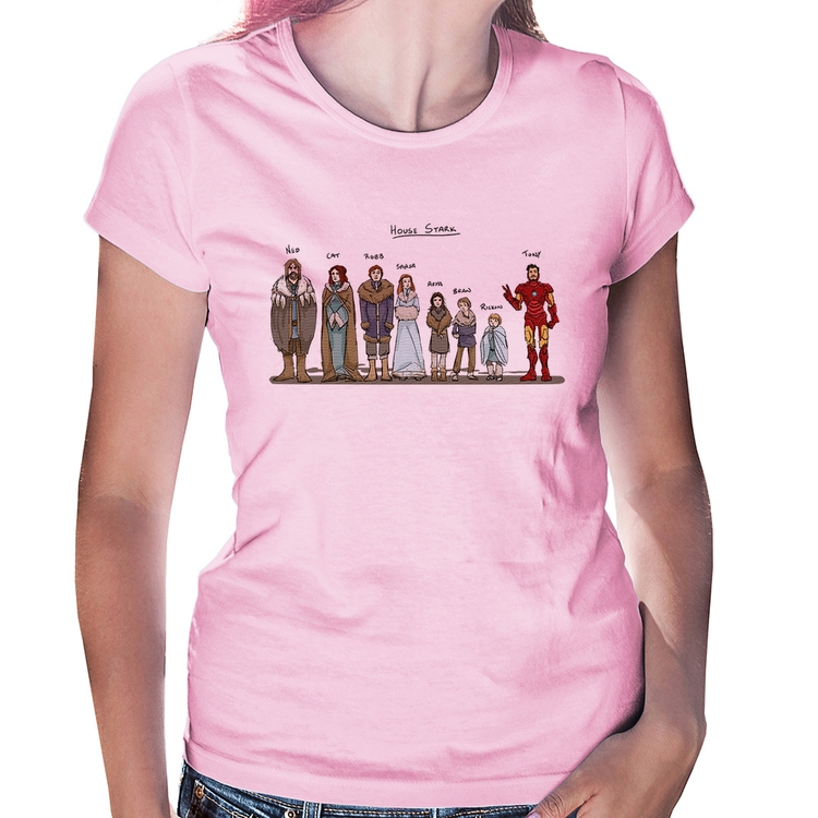 Baby Look House Stark Tony Stark - Rosa Bebê