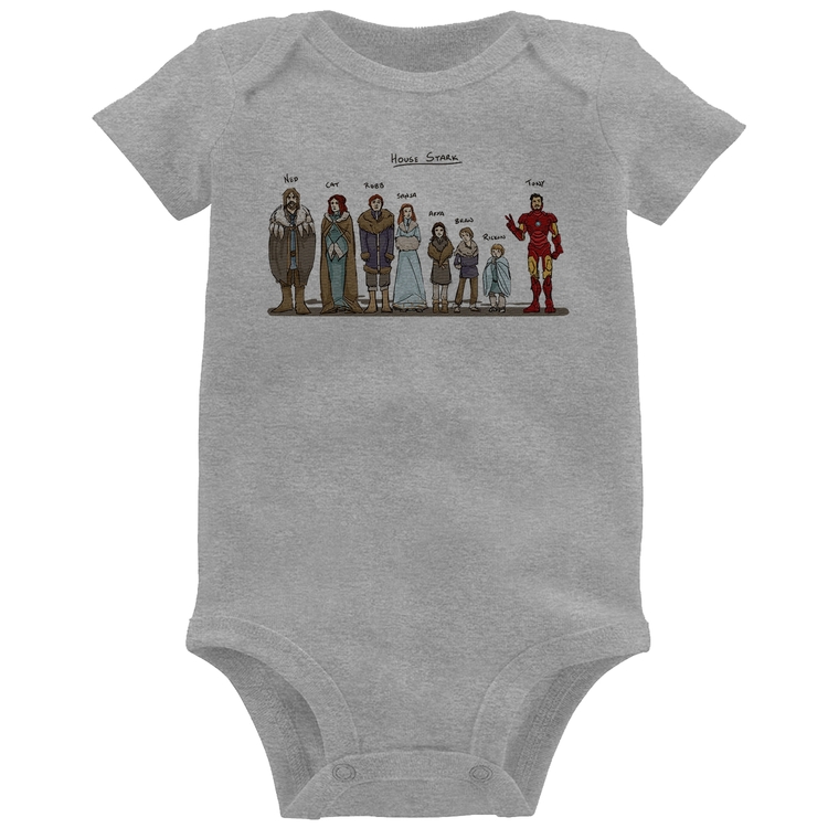 Body Bebê House Stark Tony Stark - Cinza