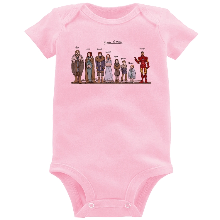 Body Bebê House Stark Tony Stark - Rosa Bebê