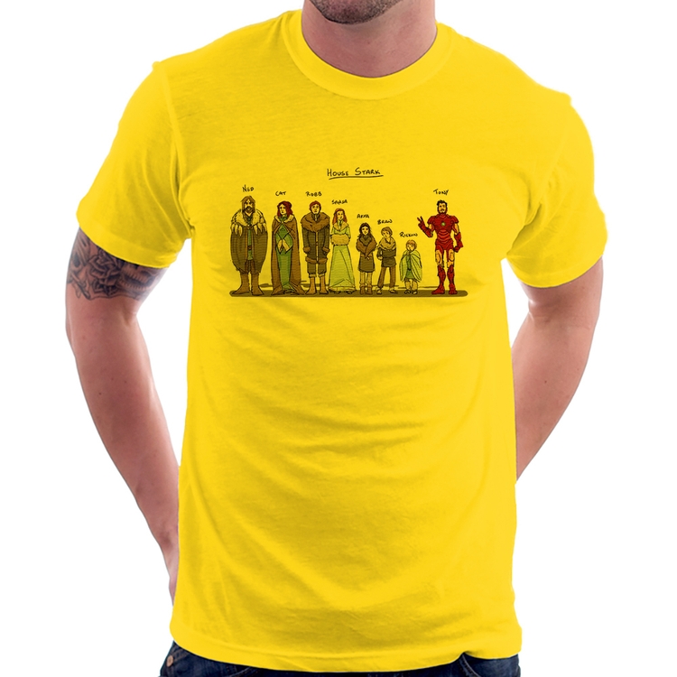 Camiseta House Stark Tony Stark - Amarela