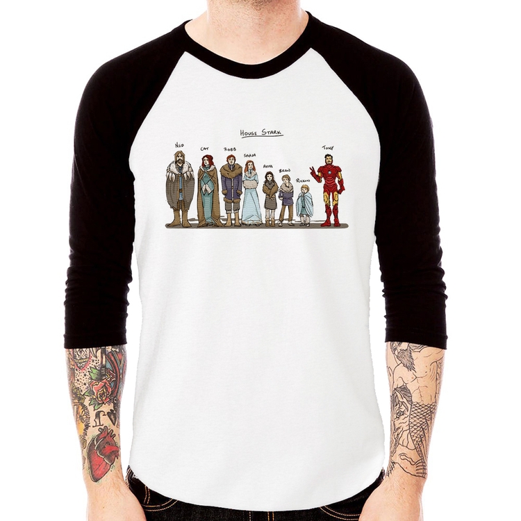 Camiseta Raglan House Stark Tony Stark Manga 3/4