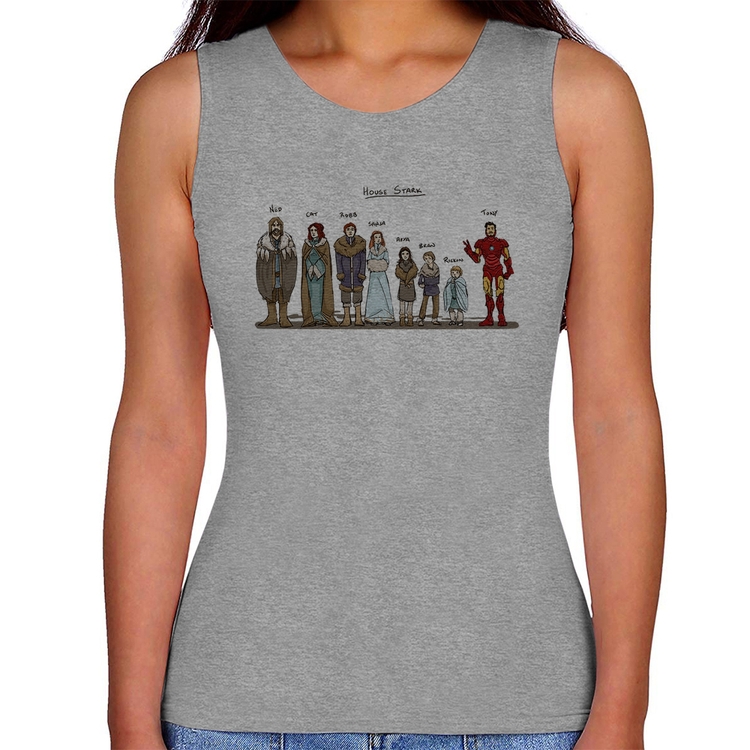 Regata Feminina House Stark Tony Stark - Cinza