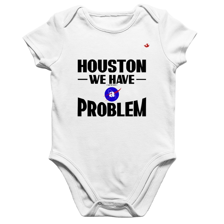 Body Bebê Algodão Houston, we have a problem - Branco