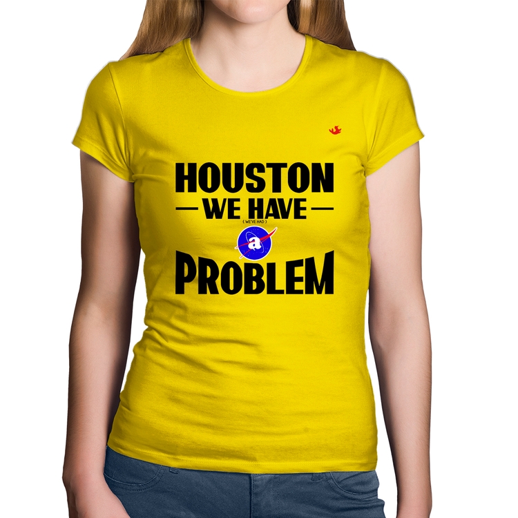 Baby Look Algodão Houston, we have a problem - Amarela