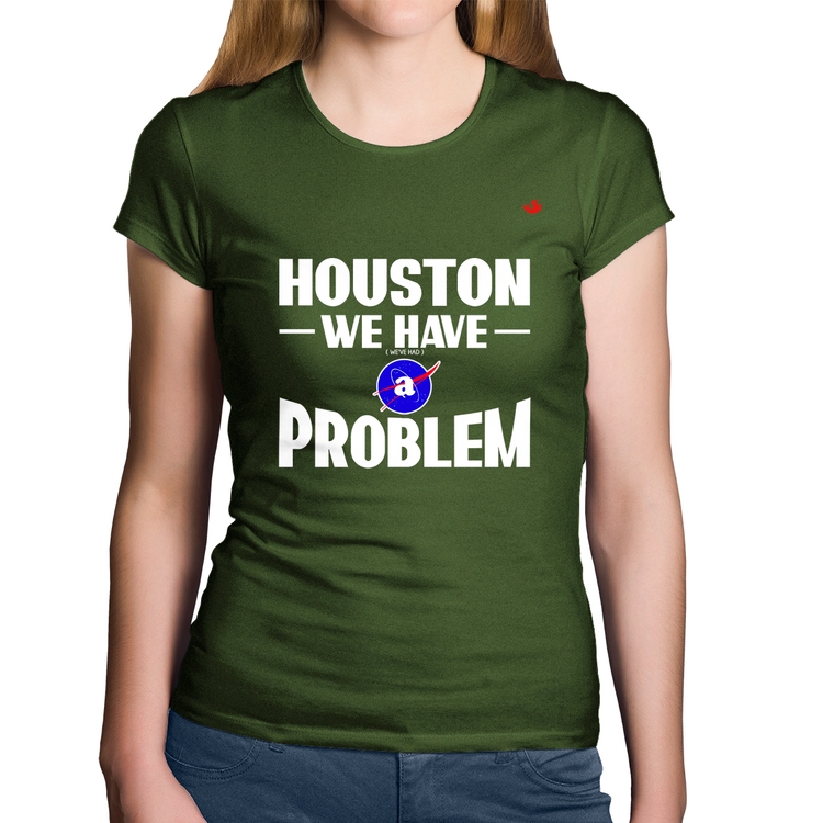 Baby Look Algodão Houston, we have a problem - Musgo