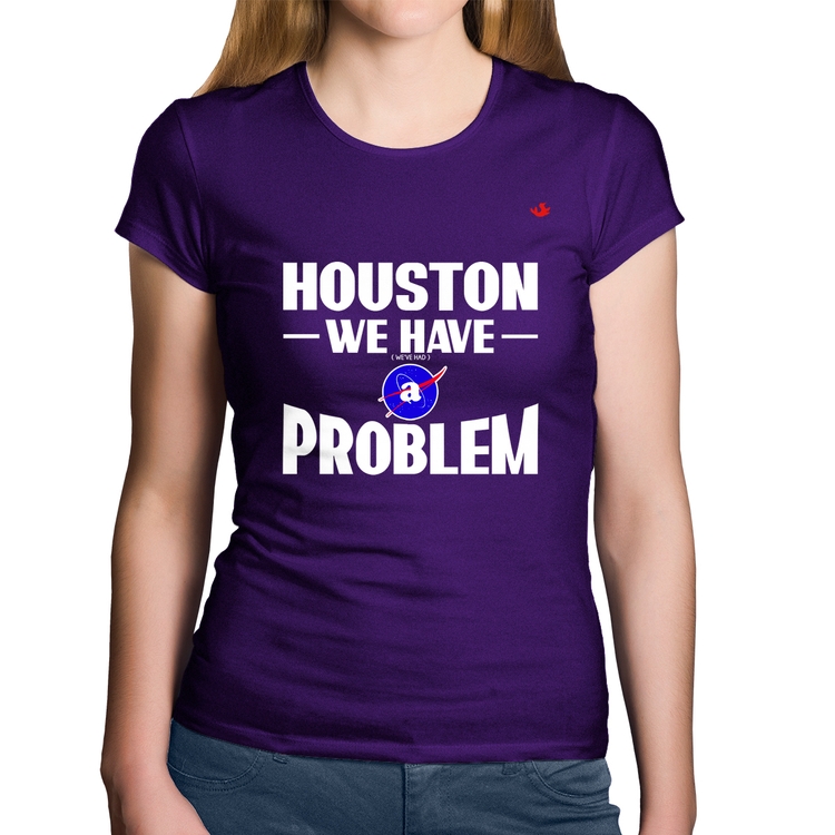 Baby Look Algodão Houston, we have a problem - Roxa