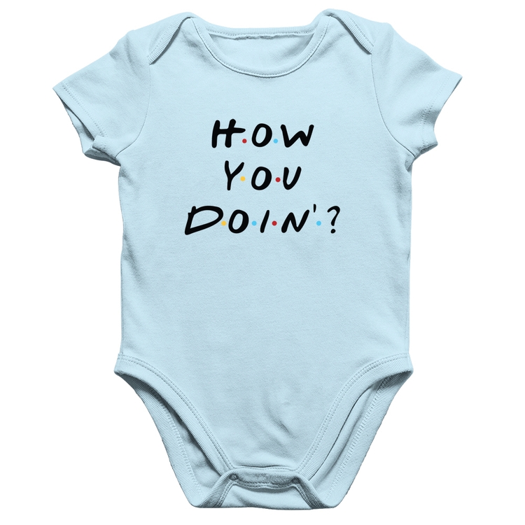 Body Bebê Algodão How You Doin? - Azul Bebê