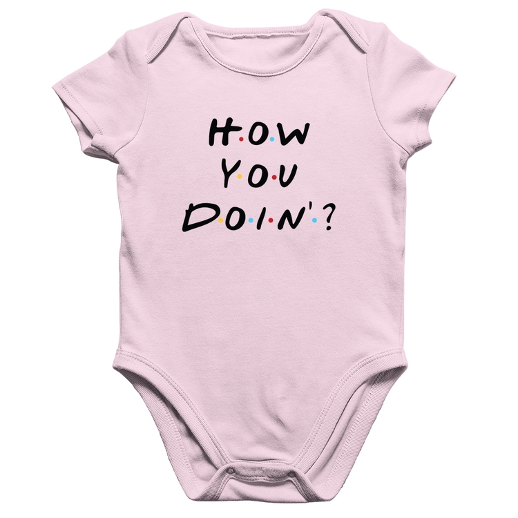 Body Bebê Algodão How You Doin? - Rosa Bebê