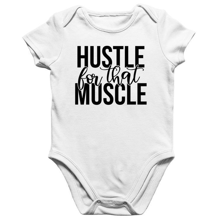 Body Bebê Algodão Hustle For That Muscle - Branco