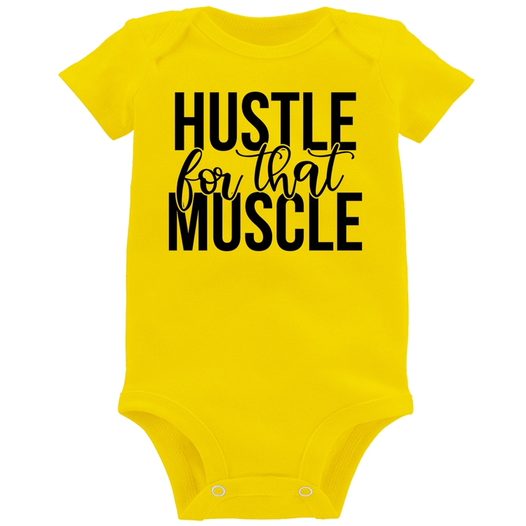 Body Bebê Hustle For That Muscle - Amarelo