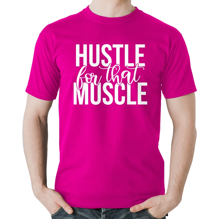 Camiseta Algodão Hustle For That Muscle - Rosa