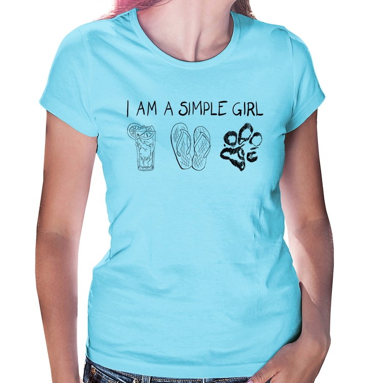 Baby Look I Am A Simple Girl - Azul Bebê