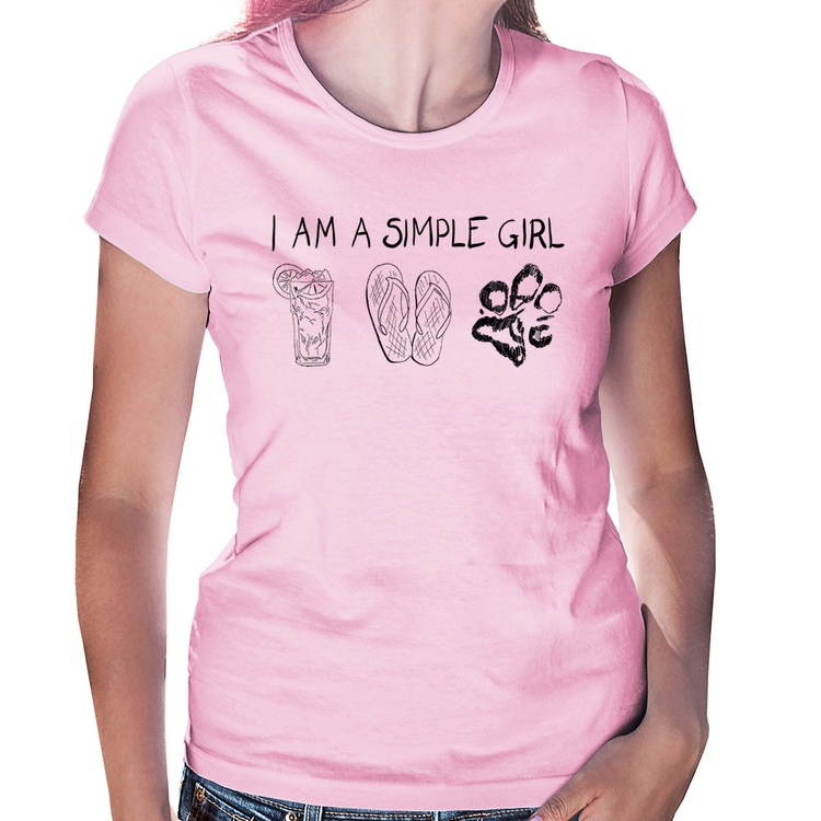 Baby Look I Am A Simple Girl - Rosa Bebê