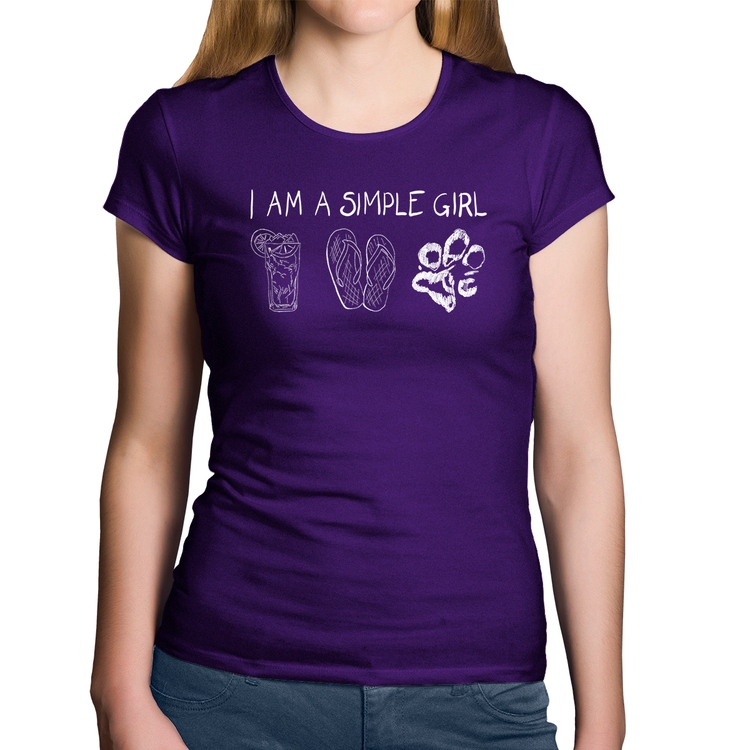 Baby Look Algodão I Am A Simple Girl - Roxa