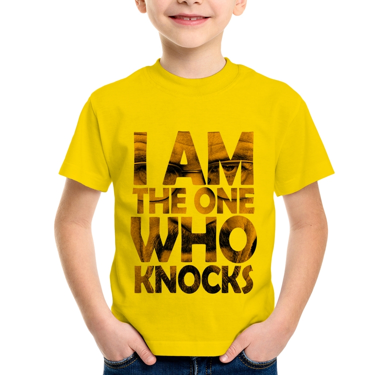 Camiseta Infantil I Am The One Who Knocks - Amarela