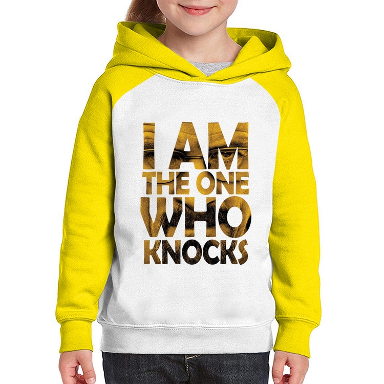 Moletom Infantil I Am The One Who Knocks - Branco/Amarelo