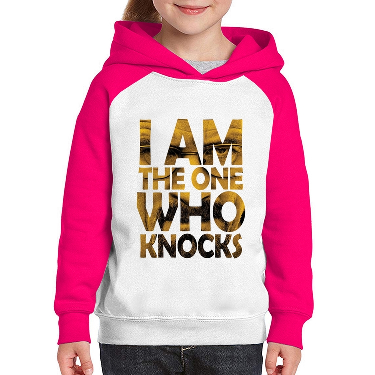 Moletom Infantil I Am The One Who Knocks - Branco/Rosa