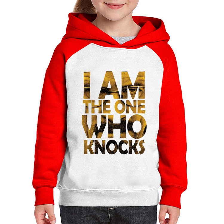 Moletom Infantil I Am The One Who Knocks - Branco/Vermelho