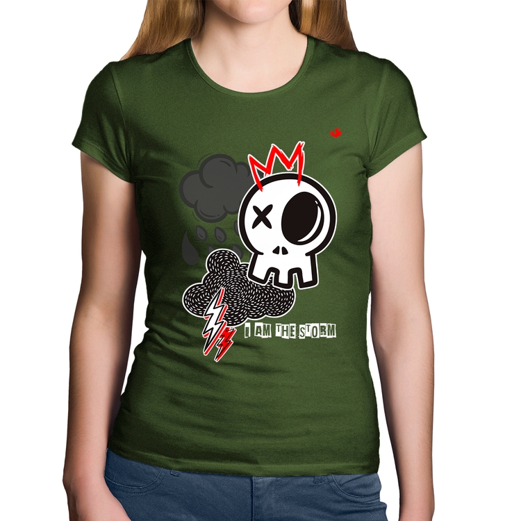 Baby Look Algodão I am the storm - Musgo