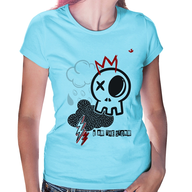 Baby Look I am the storm - Azul Bebê