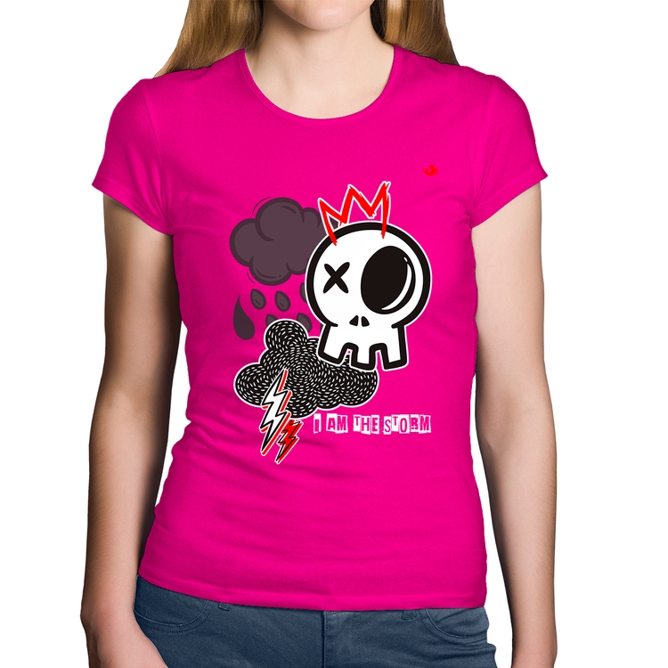 Baby Look Algodão I am the storm - Rosa