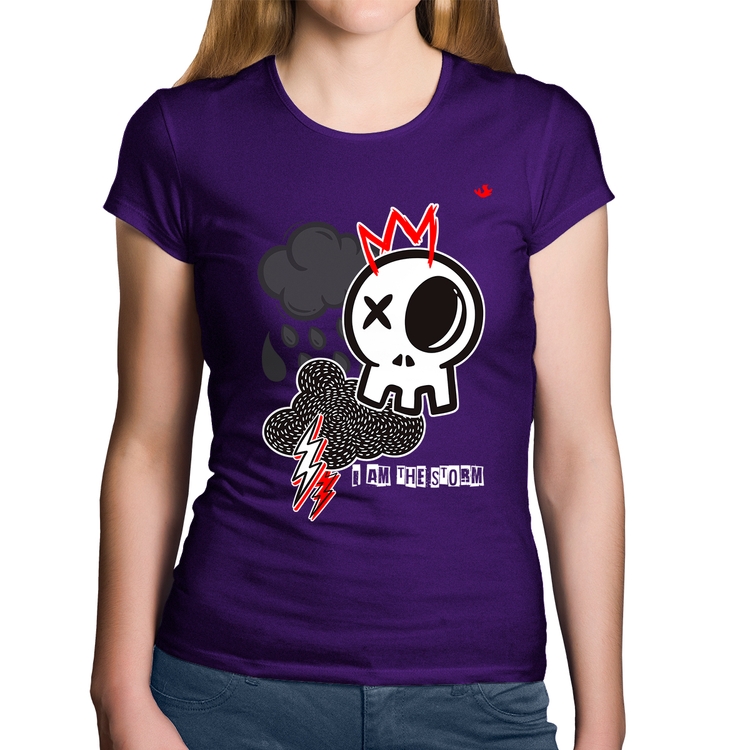 Baby Look Algodão I am the storm - Roxa