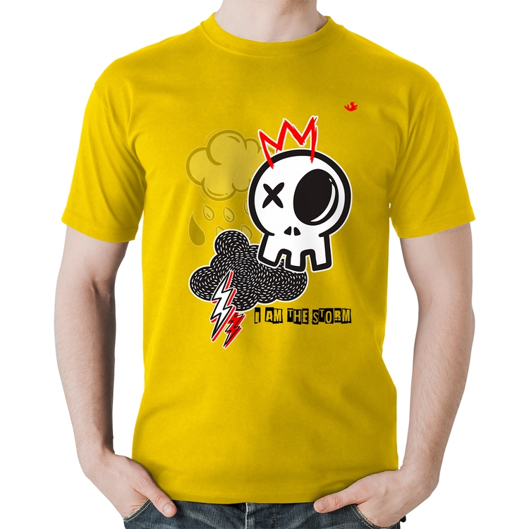 Camiseta Algodão I am the storm - Amarela