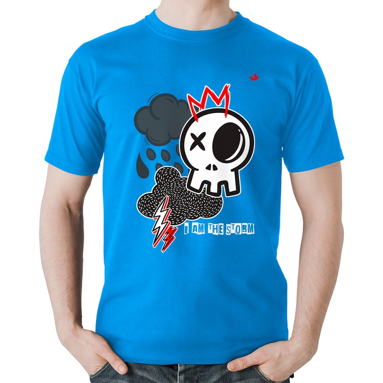 Camiseta Algodão I am the storm - Azul