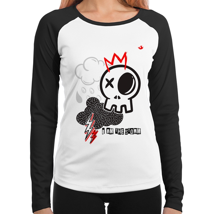 Baby Look Raglan I am the storm Manga Longa