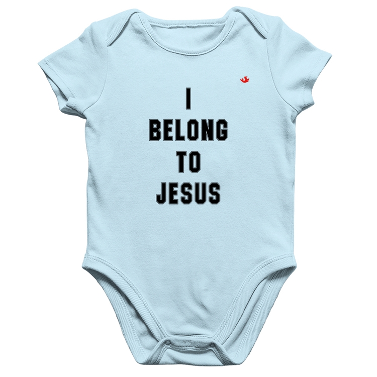 Body Bebê Algodão I belong to Jesus - Azul Bebê