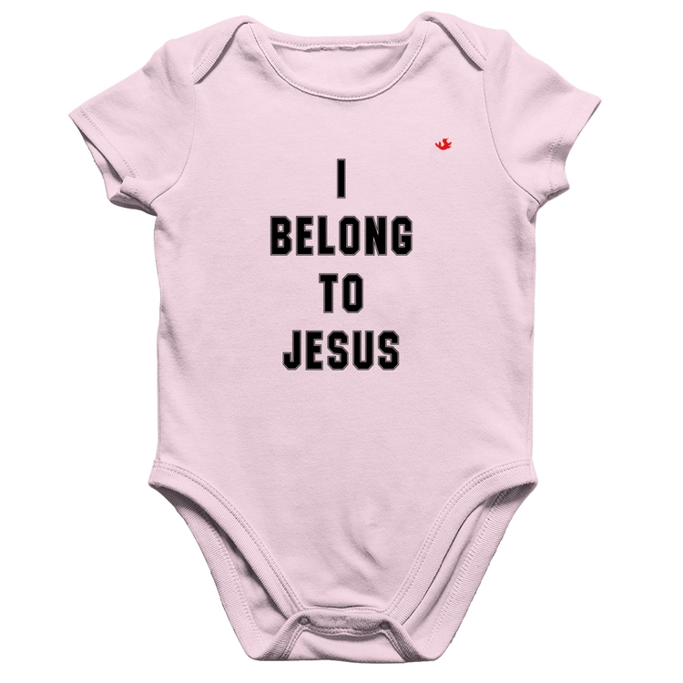 Body Bebê Algodão I belong to Jesus - Rosa Bebê