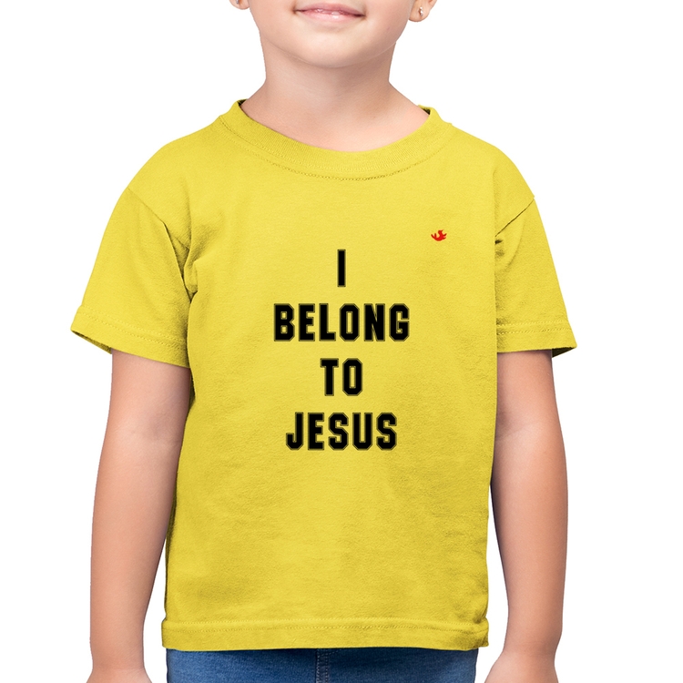 Camiseta Algodão Infantil I belong to Jesus - Amarelo Canário