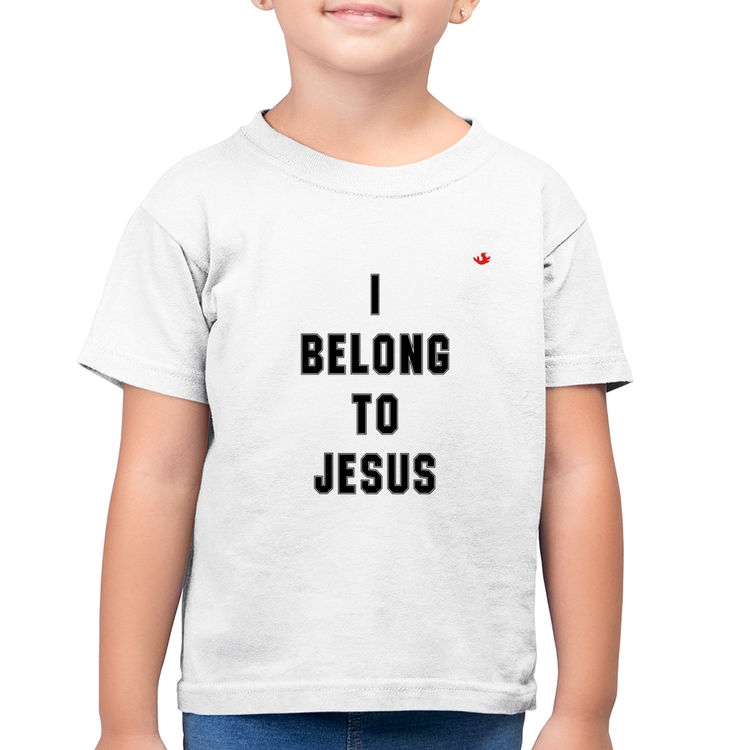 Camiseta Algodão Infantil I belong to Jesus - Branca