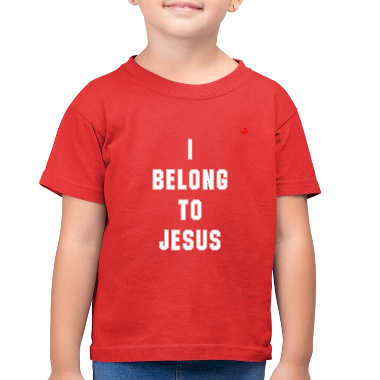 Camiseta Algodão Infantil I belong to Jesus - Vermelha