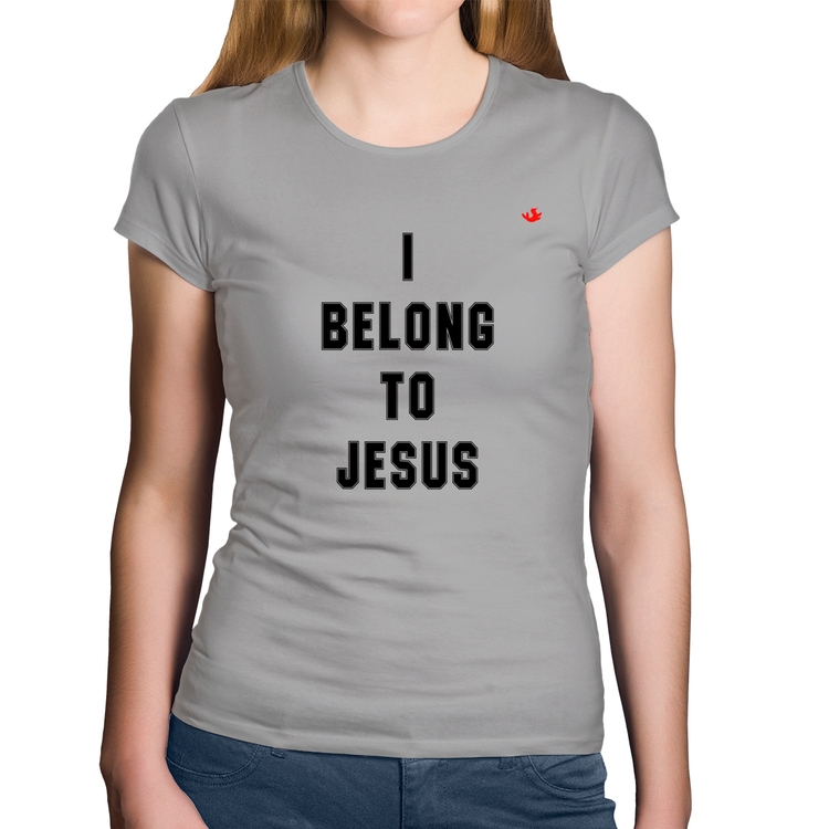 Baby Look Algodão I belong to Jesus - Cinza