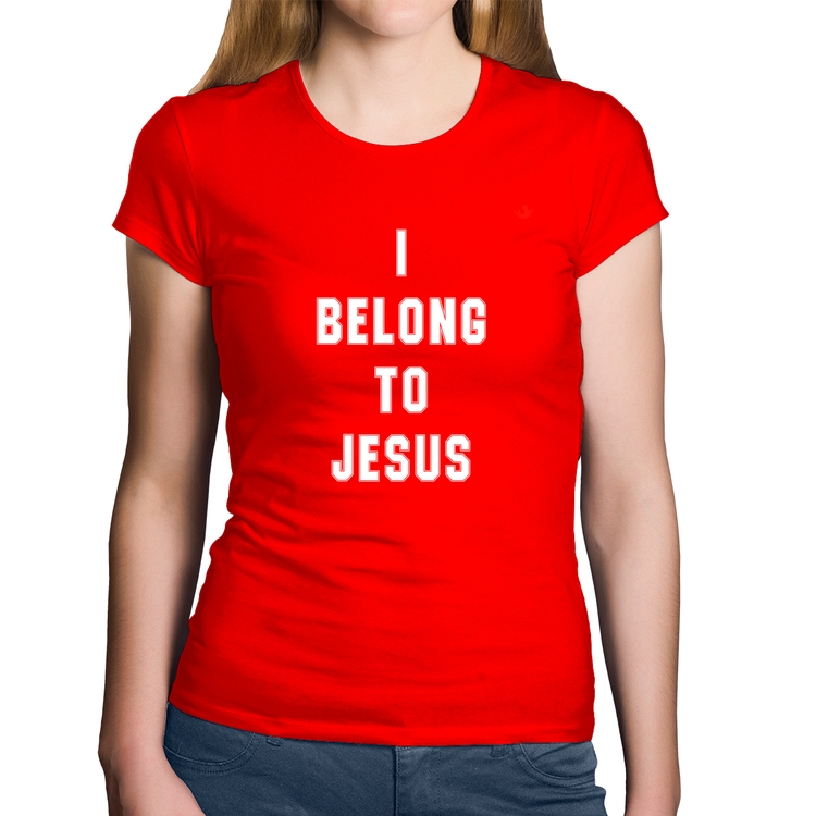 Baby Look Algodão I belong to Jesus - Vermelha