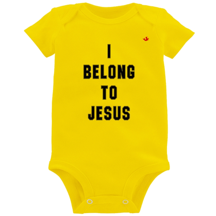 Body Bebê I belong to Jesus - Amarelo