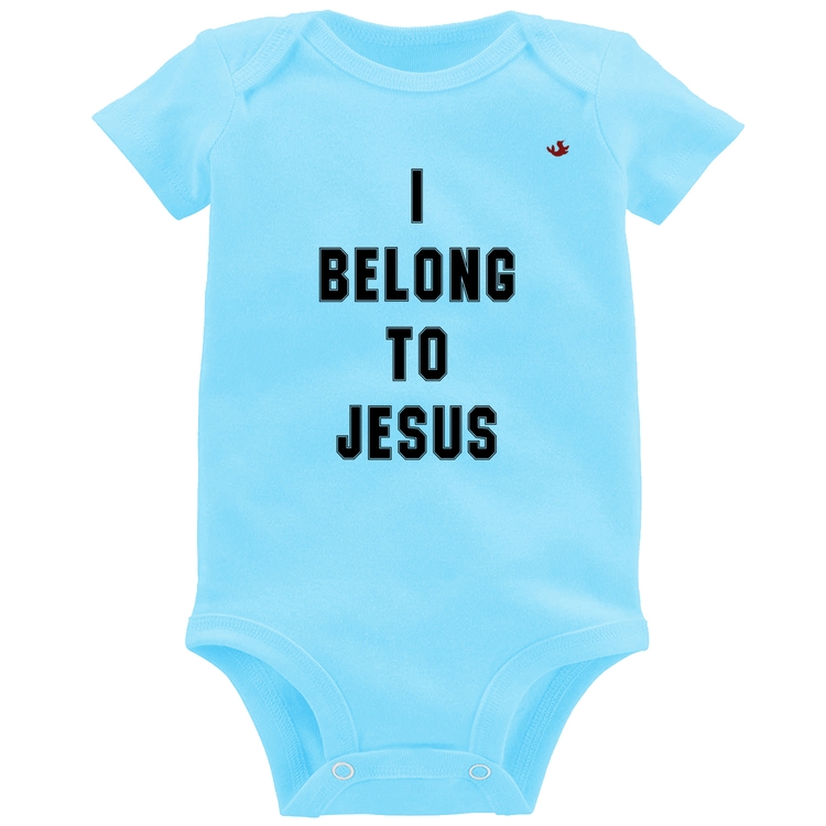 Body Bebê I belong to Jesus - Azul Bebê