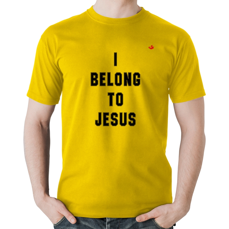 Camiseta Algodão I belong to Jesus - Amarela