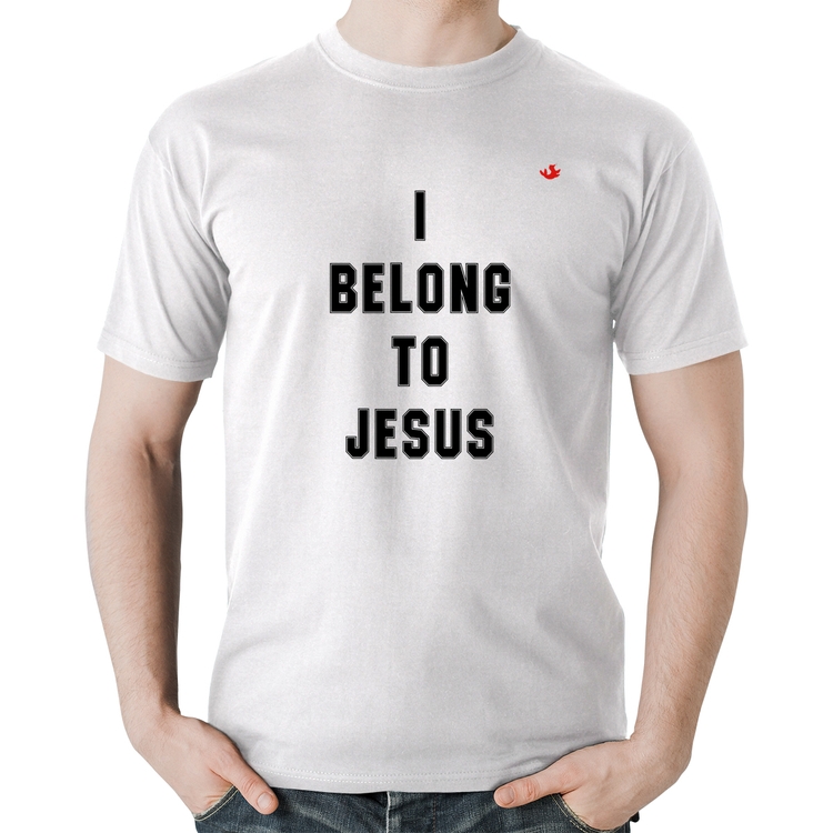 Camiseta Algodão I belong to Jesus - Branca