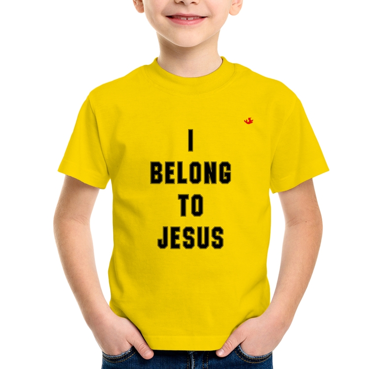 Camiseta Infantil I belong to Jesus - Amarela
