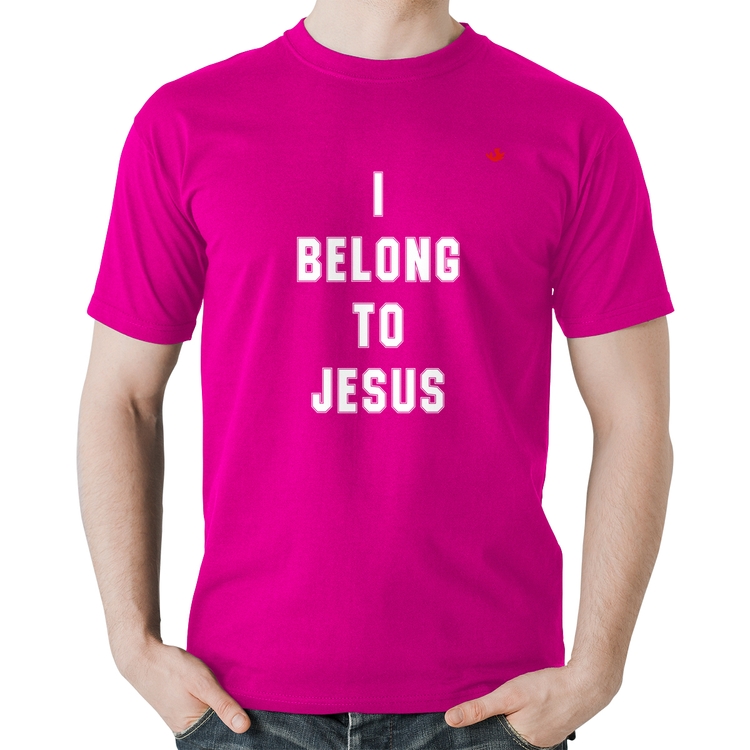 Camiseta Algodão I belong to Jesus - Rosa