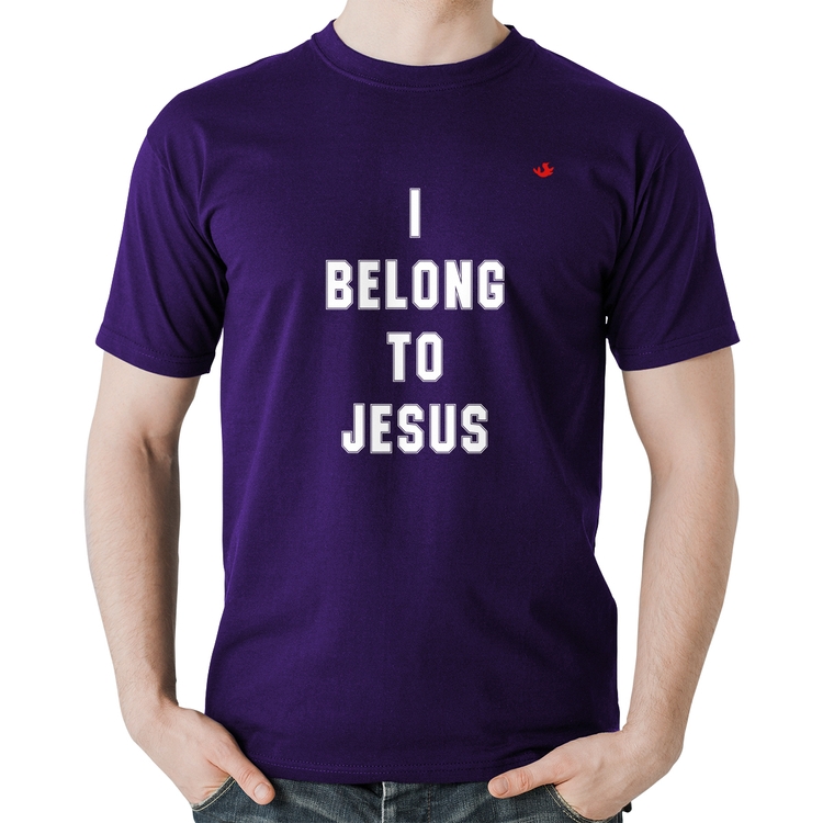 Camiseta Algodão I belong to Jesus - Roxa